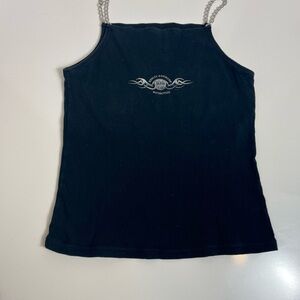 Harley-Davidson Black Camisole with Silver Graphic